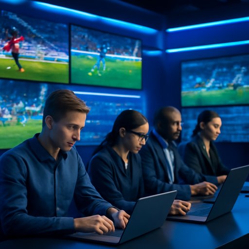 winbaji operations team in front of a laptop